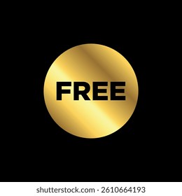 Gold Color Free Label ribbon banner and label sticker badge tag advertising Vector illustration.