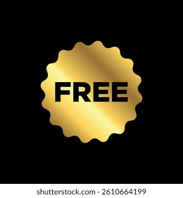 Gold Color Free Label ribbon banner and label sticker badge tag advertising Vector illustration.