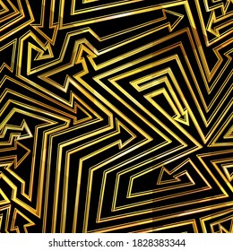 Geometrisches goldenes Muster geometrischer Pfeile.