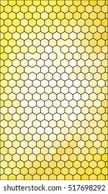 Gold color geometric background of colored hexagon. Vector illustration. Polygonal patterns for your presentations, business