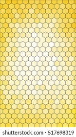 Gold color geometric background of colored hexagon. Vector illustration. Polygonal patterns for your presentations, business