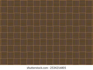 A gold color geometric fabric pattern texture background features intricate designs that create a luxurious and sophisticated appearance.