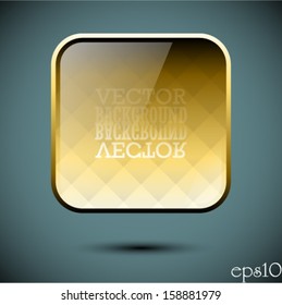 Gold color of glass square frames with place for your text 