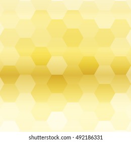 gold color gradient background with a hexagonal pattern. vector illustration. square. for the design, printing, presentations