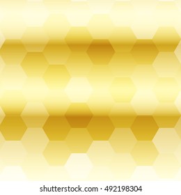 gold color gradient background with a hexagonal pattern. vector illustration. square. for the design, printing, presentations
