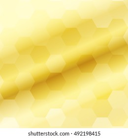 gold color gradient background with a hexagonal pattern. vector illustration. square. for the design, printing, presentations