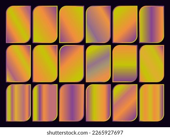 conjunto de degradados de color dorado, efecto de color dorado, muestra de color, degradado de color, dorado de lujo, muestra de tonos de degradado