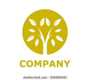 gold color grow tree logo design idea concept illustration for growth royal finance company or corporate