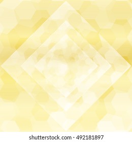 gold color hexagonal pattern with a rhombus in the center. vector illustration. for the design, printing, presentations