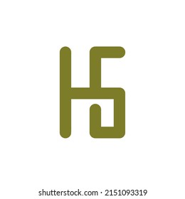 gold color of HS inicial logo design