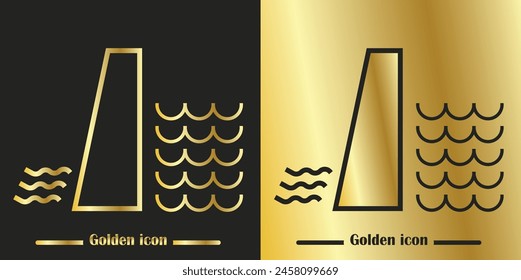 gold color icon.
dam icon or logo isolated sign symbol vector illustration - high quality gold style vector icon