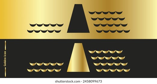 gold color icon.
dam icon or logo isolated sign symbol vector illustration - high quality gold style vector icon