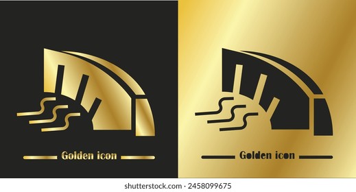 Icono de color dorado.
Ilustración vectorial de símbolo de signo aislado - icono de Vector de estilo dorado de alta calidad