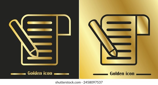 gold color icon.
essay icon or logo isolated sign symbol vector illustration - high quality gold style vector icon