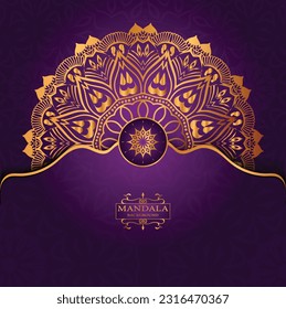 Gold color islamic pattern mandala