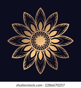 Gold color Luxury mandala background design vector logo icon illustration for print