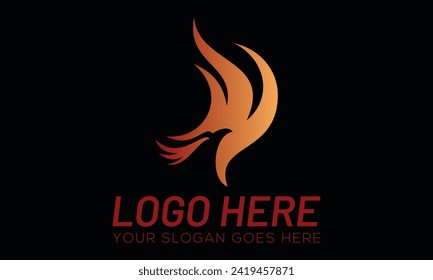 Gold Color Luxury Phoenix Logo Design