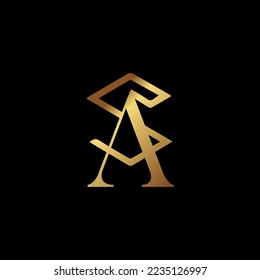 Gold Color AS Monogram Logo