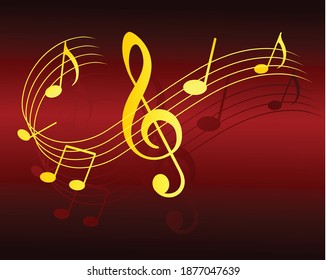 gold color Music notes. Vector Illustration stock illustration