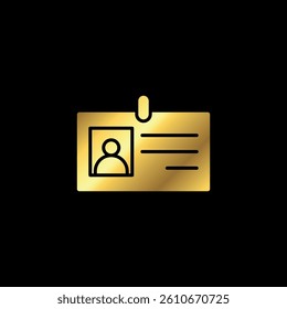 Gold Color Name Tag Icon Vector Template