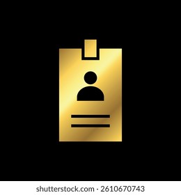Gold Color Name Tag Icon Vector Template