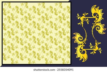 Gold color ornament pattern design vector, eps 10, editable.