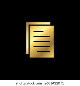 Gold Color Paper Sheet Icon Vector Template