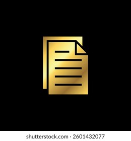 Gold Color Paper Sheet Icon Vector Template