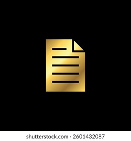Gold Color Paper Sheet Icon Vector Template