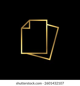 Gold Color Paper Sheet Icon Vector Template