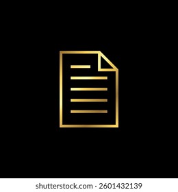 Gold Color Paper Sheet Icon Vector Template