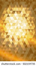 gold color polygon background. Triangle geometrical pattern. Vector illustration. Geometric design for business, brochure, flyer, presentation, wallpaper.