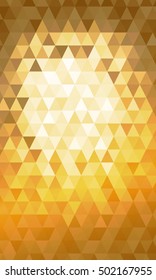 gold color polygon background. Triangle geometrical pattern. Vector illustration. Geometric design for business, brochure, flyer, presentation, wallpaper.
