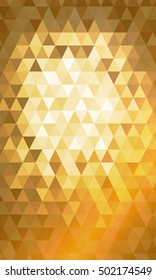 gold color polygon background. Triangle geometrical pattern. Vector illustration. Geometric design for business, brochure, flyer, presentation, wallpaper.