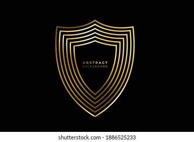 Gold Color Protection shield Vector Design Element.