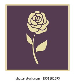 gold color rose graphic image icon in flat style isolated. Vector Symbol illustration.