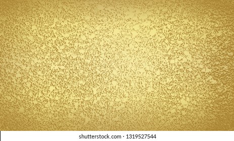 The gold color rough texture surface wall background. ( vector )