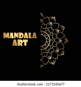 Gold color round abstract ethnic ornament mandala stock illustration