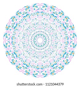 gold color round mandala on black background. vector illustration. for relax, tatoo, invitation ornamemt