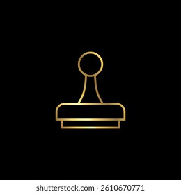 Gold Color Rubber Stamp Icon Vector Template