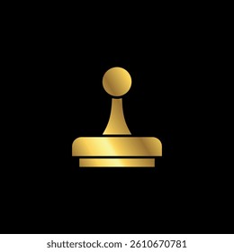 Gold Color Rubber Stamp Icon Vector Template