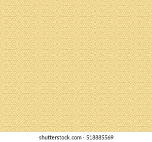 Gold color Seamless texture of cubes. Optical illusion. Vector illustration.