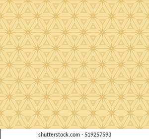 Gold color Seamless texture of cubes. Optical illusion. Vector illustration.