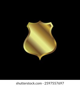Gold Color Shield Secure Protection Icon Vector Template