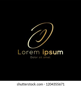 Gold color, Simple initial luxury Letter Type J Logo Sign Symbol Icon