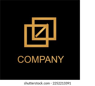 gold color simple logo design