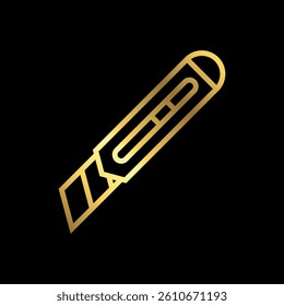 Gold Color Simple Trendy Cutter Icon Vector Template