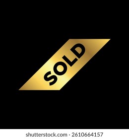 gold color sold sticker. sold sign. sold banner vector template