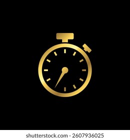 Gold Color Stopwatch Icon Vector Template