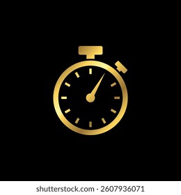 Gold Color Stopwatch Icon Vector Template